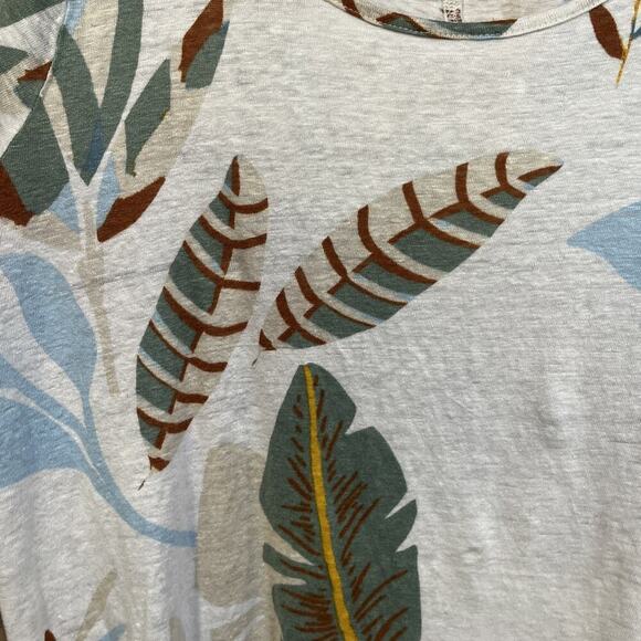 Cynthia Rowley 100% Linen Top Womens Size 1X Floral Lightweight Casual Beachy - Picture 5 of 7